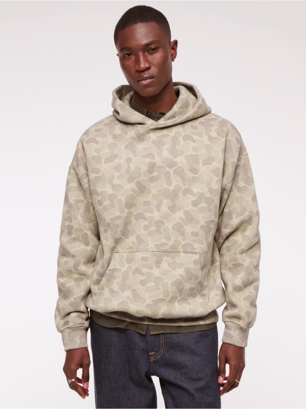 Abercrombie & Fitch Light Olive Camo Hoodie